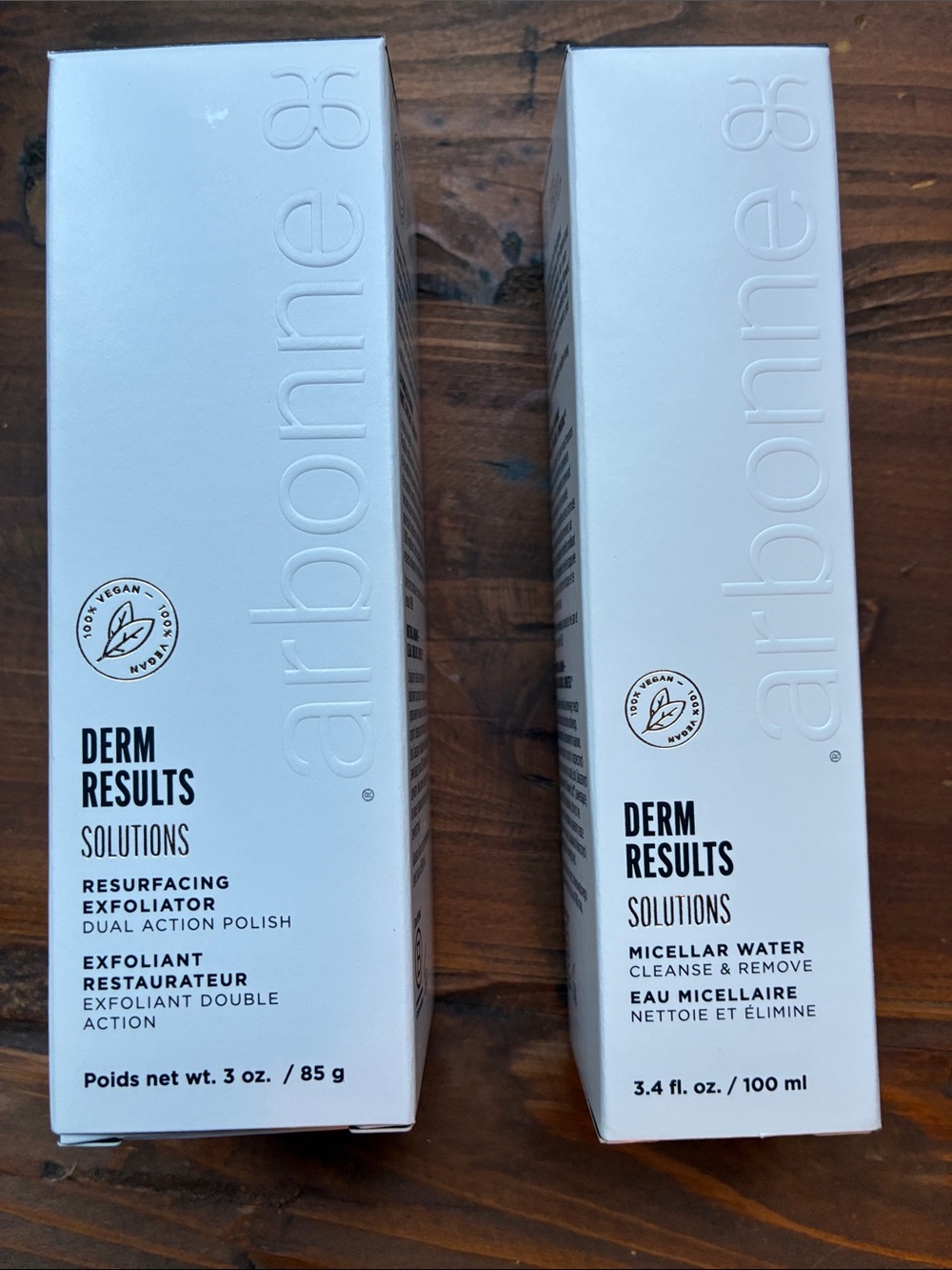 Arbonne Derm Results Solutions Exfoliator & Micellar Water